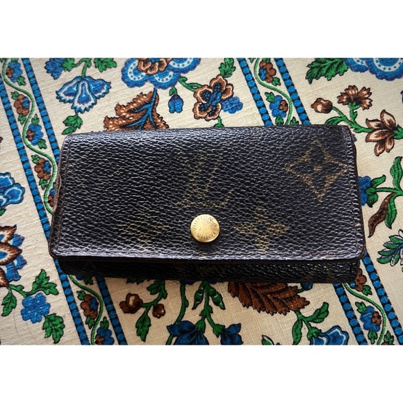 Louis Vuitton Accessories - Louis Vuitton Monogram Canvas Key Pouch Wallet - Brown with Gold Button